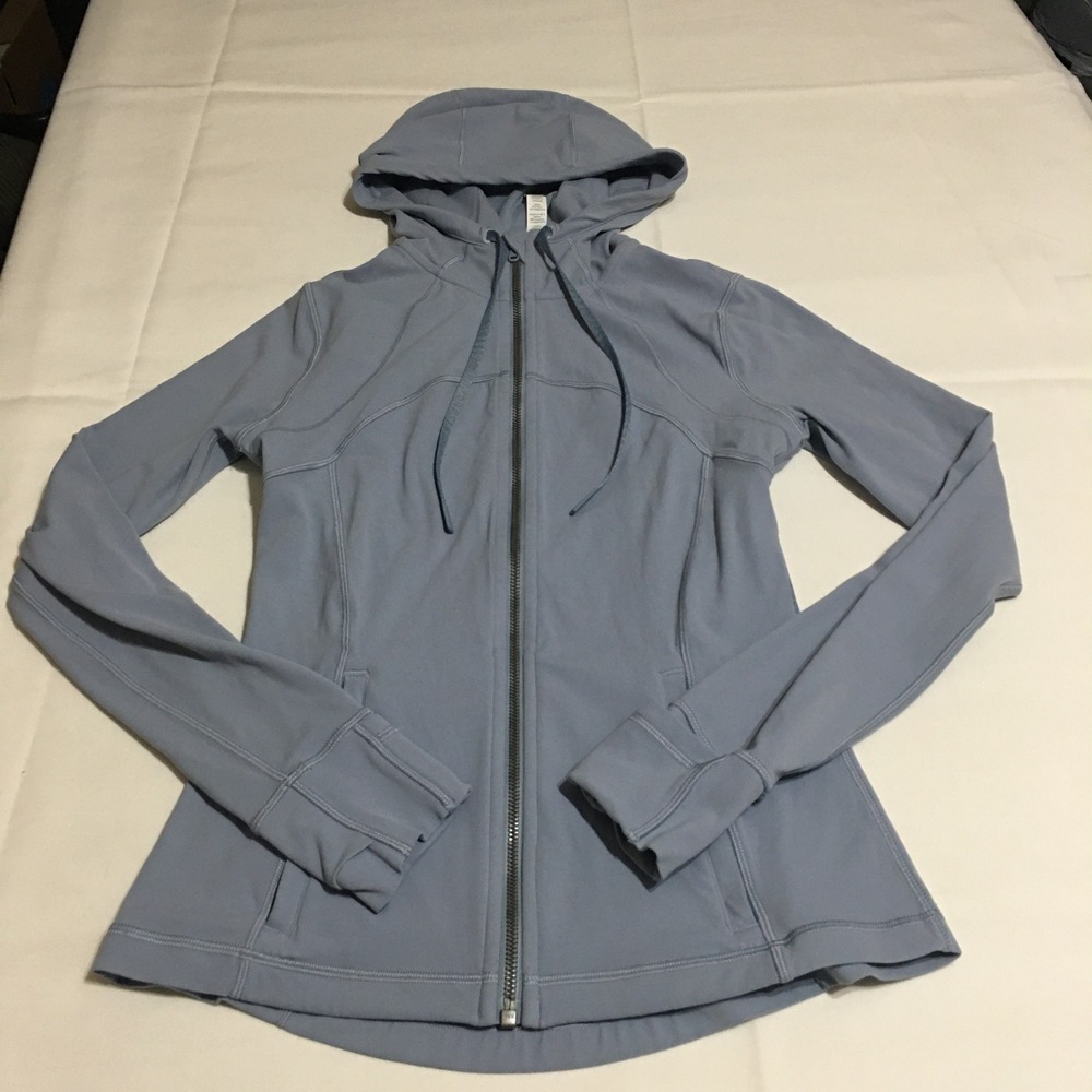 Lululemon Hooded Define Jacket  Womens Size 6 Blue Full Zip Thumbholes
